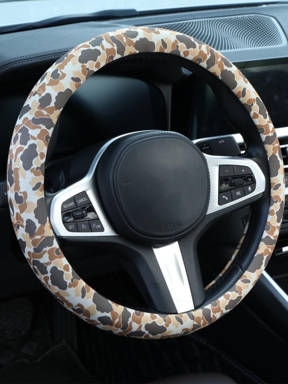 Tan Duck Camo Steering Wheel Cover Auto Steering Wheel Protector  14.5–15 inch